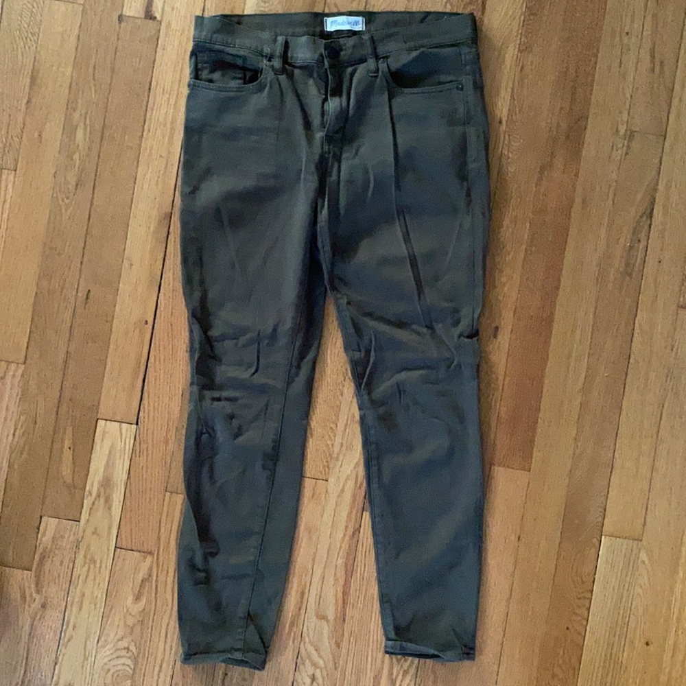Madewell army green skinny jeans